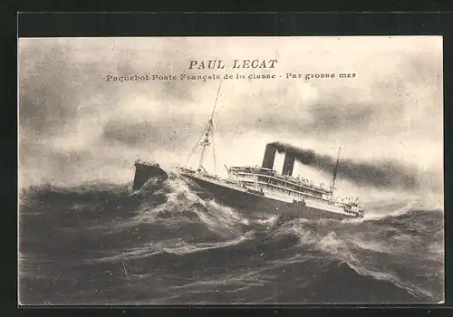 AK Passagierschiff Paul Lecat, Paquebot Poste Francais de 1re Class, Postschiff