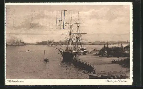 AK kobenhavn, Partie fra Reden, Hafen mit Segelschiff