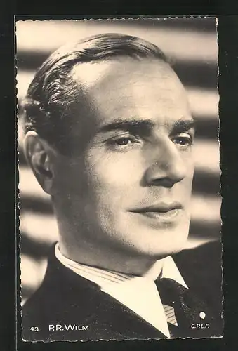 AK Schauspieler P. R. Wilm im Anzug mit Krawatte