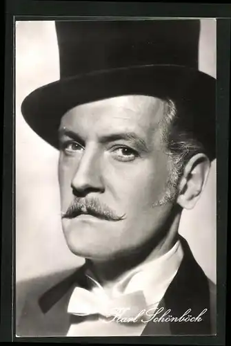 AK Schauspieler Karl Schönböck mit Schnurrbart