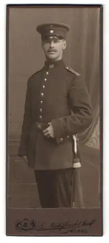 Fotografie Gustav Mühlfriedel, Wilkau i. S., Soldat in Uniform mit Kragenspiegel Rgt. 88