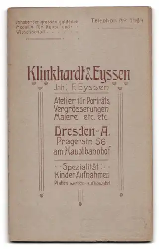 Fotografie Klinkhardt & Eyssen, Dresden-A., Pragerstrasse 56, Portrait junge Dame mit Spitzenkragen