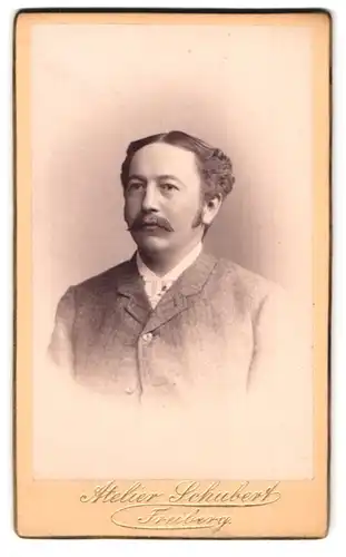 Fotografie G. Schubert, Freiberg, Fischerstrasse 29, Portrait bürgerlicher Herr mit Moustache