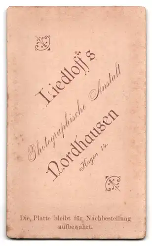 Fotografie Liedloff, Nordhausen, Hagen 14, Portrait stattlicher Herr in modischer Kleidung