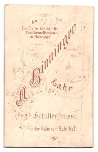 Fotografie A. Binninger, Lahr, Schillerstrasse, Portrait Dame im hellen Kleid mit zurückgebundenen Haaren