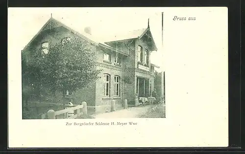 AK Hamburg-Bergedorf, Gasthaus zur Bergedorfer Schleuse von H. Meyer Wwe.