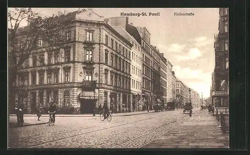 AK Hamburg-St. Pauli, Kielerstrasse mit Gasthof Bandomers Bierstuben