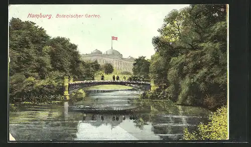 AK Hamburg-St. Pauli, Botanischer Garten im Sonnenschein