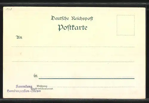 Lithographie Hamburg-St. Pauli, Gasthaus Fährhaus St. Pauli, Rosenzweig