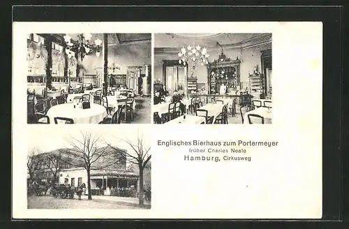 AK Hamburg-St. Pauli, Gasthaus Englisches Bierhaus zum Portermeyer, Cirkusweg