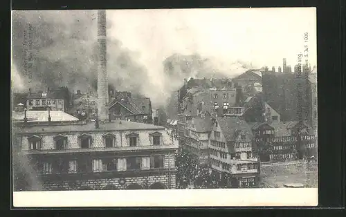 AK Hamburg-Neustadt, Einsturz des Turmes der Michaeliskirche am 3. Juli 1906