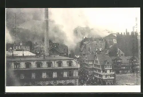 AK Hamburg-Neustadt, Einsturz des Turmes der Michaeliskirche am 3. Juli 1906