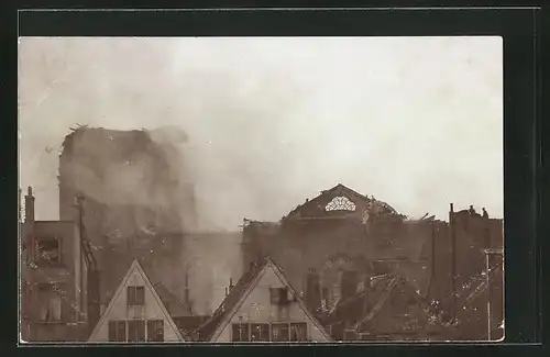 AK Hamburg-Neustadt, Brand der Michaeliskirche 1906