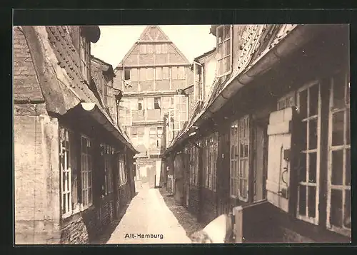 AK Alt-Hamburg, Enge Gasse und alte Häuser