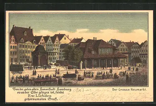 Lithographie Alt-Hamburg, Grosser Neumarkt