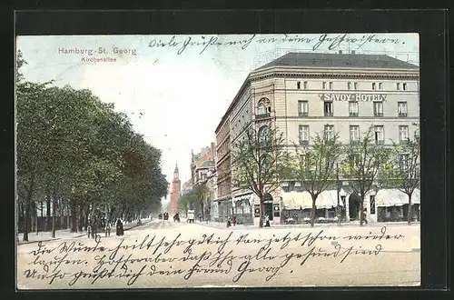 AK Hamburg-St.Georg, Savoy-Hotel, Kirchenallee