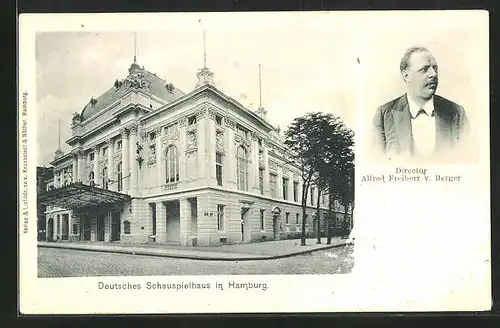 AK Hamburg-St.Georg, Deutsches Schauspielhaus, Director Alfred Freiherr v. Berger