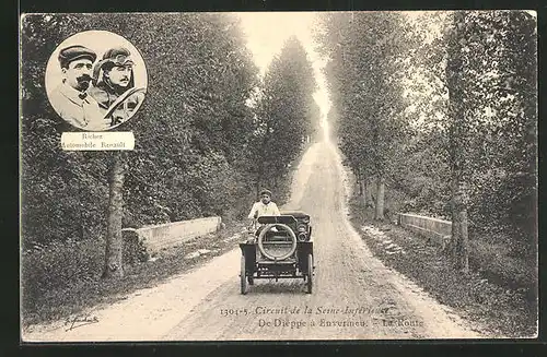 AK Circiut de la Seine-Inferieur, De Dieppe à Envermeu, La Route, Autorennen