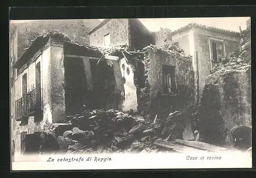 AK Reggio, La catastrofe di Reggio, Case in rovina, Erdbeben