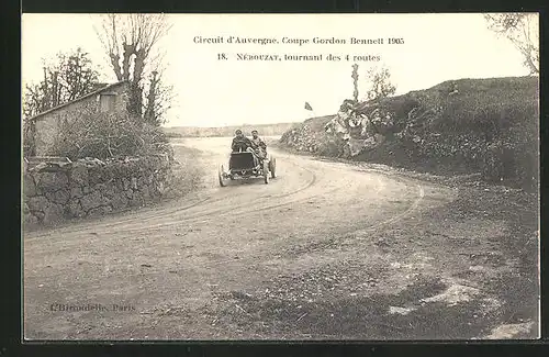 AK Nébouzat, Circuit d`Auvergne, Coupe Gordon Bennett 1905, Autorennen