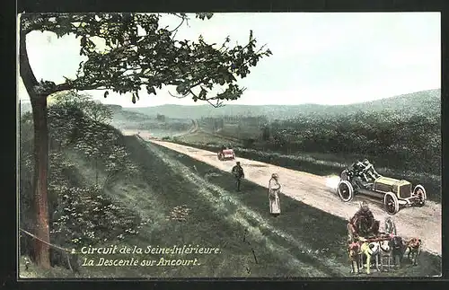 AK Circuit de la Seine-Inférieure, La Descente sur Ancourt, Autorennen