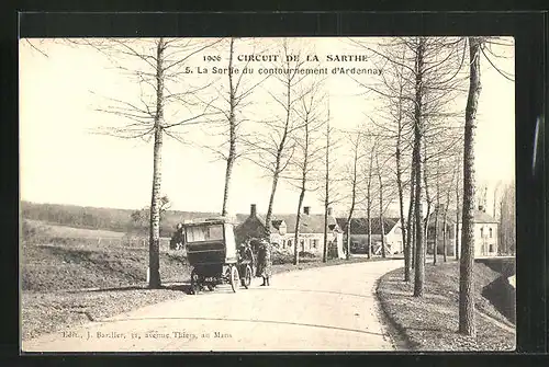 AK Circuit de la Sarthe 1906, La Sortie du contournement d`Ardennay