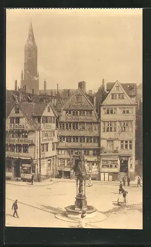 AK Hamburg, Platz am Messberg mit Kirchturm