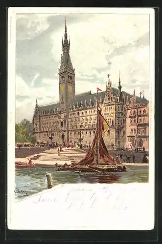 Künstler-AK Carl Biese: Hamburg, Rathaus