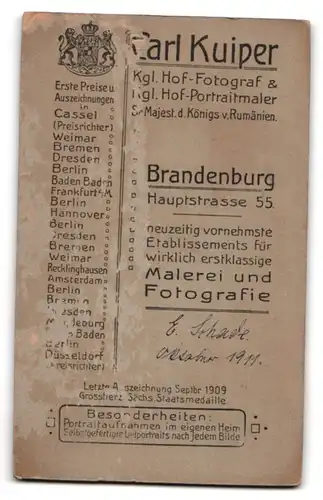 Fotografie C. Kuiper, Brandenburg, Hauptstrasse 55, Portrait junge Dame trägt weisse Bluse mit Spitze