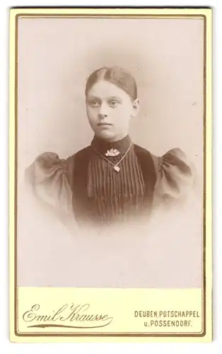 Fotografie Emil Krausse, Deuben, junge Dame im Puffärmelkleid