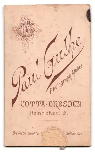Fotografie Paul Guthe, Cotta-Dresden, Heinrichstrasse 2, bürgerlicher Herr mit müdem Blick