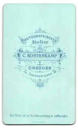 Fotografie C. Kortenkamp, Dresden, Annenstrasse 35, junge Dame im Portrait