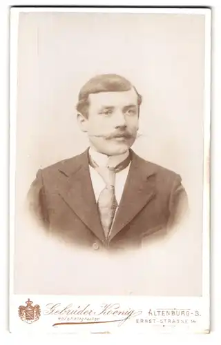 Fotografie Gebr. Koenig, Altenburg-S., Ernst Strasse 14, junger Mann mit pomadisiertem Haar