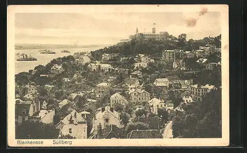 AK Hamburg-Blankenese, Blick auf die Stadt mit Süllberg