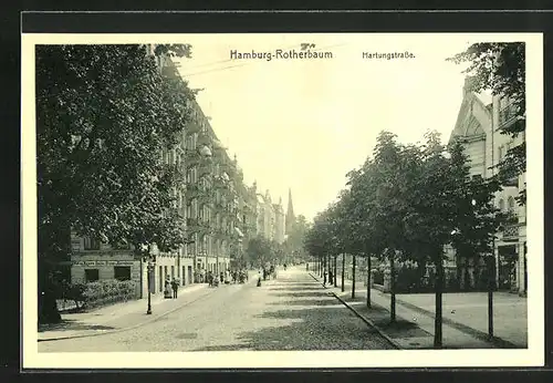 AK Hamburg-Rotherbaum, Hartungstrasse mit Friseurgeschäft