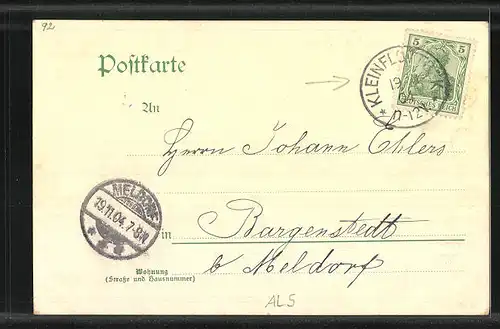 AK Hamburg-Flottbek, Partie im Quellental im Passepartoutrahmen Wappen