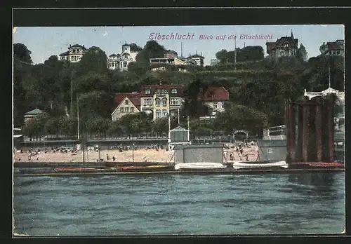 AK Hamburg-Othmarschen, Blick auf die Elbschlucht