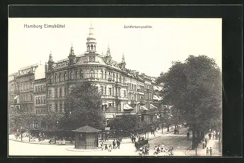 AK Hamburg-Eimsbüttel, Kiosk in der Schäferkampsallee