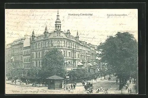 AK Hamburg-Eimsbüttel, Kiosk in der Schäferkampsallee