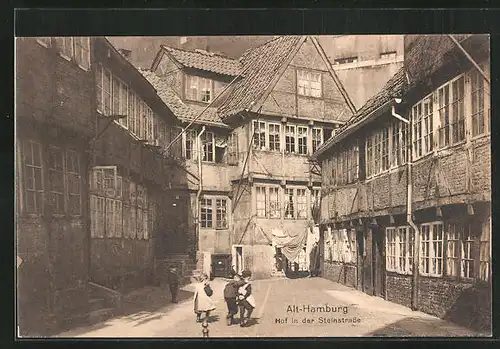 AK Alt-Hamburg, Hof in der Steinstrasse