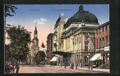 AK Hamburg-St.Georg, Deutsches Schauspielhaus mit Gasthaus Hamburger Bürgerbräu, Hotel und Postkartengeschäft