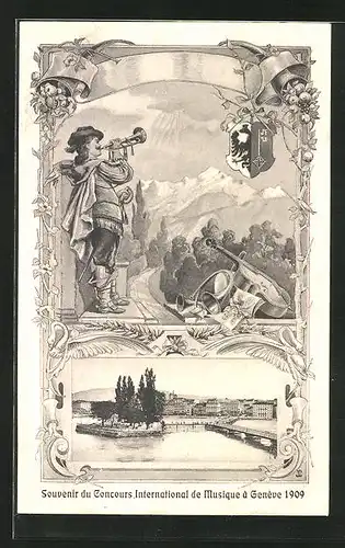 AK Geneve, Souvenir du Concours International de Musique a Geneve 1909