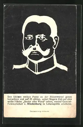 AK Optische Täuschung, Paul von Hindenburg