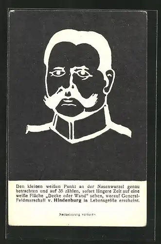 AK Darstellung von Paul von Hindenburg, optische Täuschung