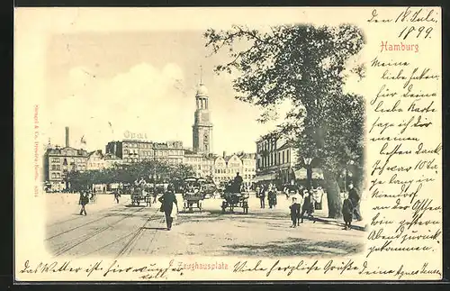 AK Hamburg-Neustadt, belebter Zeughausmarkt