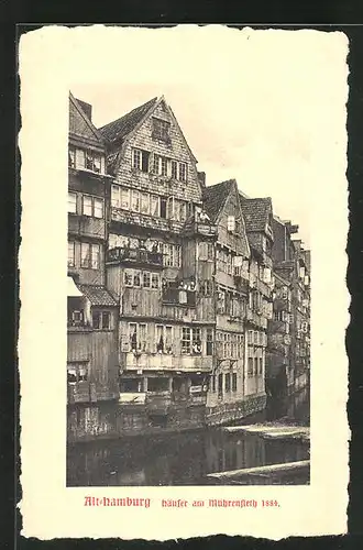 AK Alt-Hamburg, Häuser am Mührenfleth, 1884