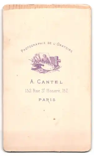 Fotografie A. Cantel, Paris, 152 Rue St. Honore, Portrait französischer Edelmann mit Vollbart