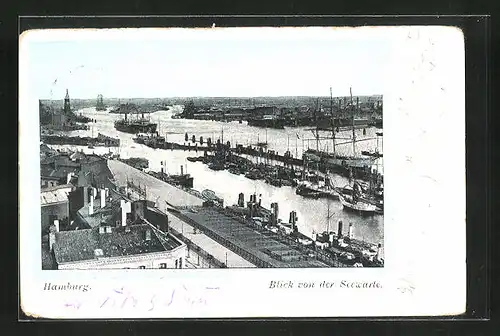 AK Hamburg-St. Pauli, Blick von der Seewarte