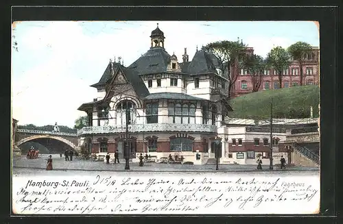 AK Hamburg-St. Pauli, Gasthaus Fährhaus mit Löwen-Bräu
