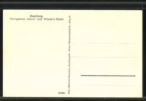 AK Hamburg-St. Pauli, Navigationsschule und Wiezels Hotel